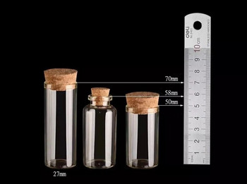 1τμχ 20ml 30ml 30ml 27mm Διάμετρος Δοκιμαστικός σωλήνας με Πώμα από φελλό Μπουκάλια Μπαχαρικών Δοχεία Βαζάκια Φιαλίδια DIY Craft Bottles Βαζάκια