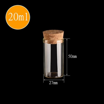 1τμχ 20ml 30ml 30ml 27mm Διάμετρος Δοκιμαστικός σωλήνας με Πώμα από φελλό Μπουκάλια Μπαχαρικών Δοχεία Βαζάκια Φιαλίδια DIY Craft Bottles Βαζάκια