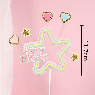 Smiley Cloud Rainbow Cake Topper Decor Sünnipäevatort Baby Shower Tüdruk Ristib Palju õnne sünnipäevaks koogipea pulmatort