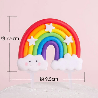 Smiley Cloud Rainbow Cake Topper Decor Sünnipäevatort Baby Shower Tüdruk Ristib Palju õnne sünnipäevaks koogipea pulmatort