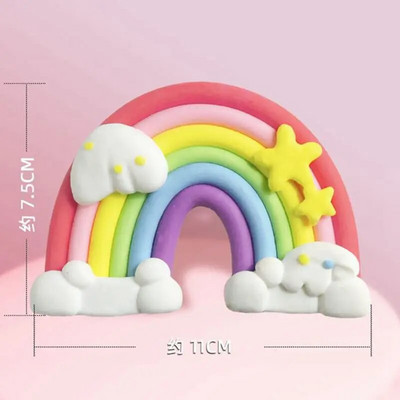 Smiley Cloud Rainbow Cake Topper Decor Sünnipäevatort Baby Shower Tüdruk Ristib Palju õnne sünnipäevaks koogipea pulmatort