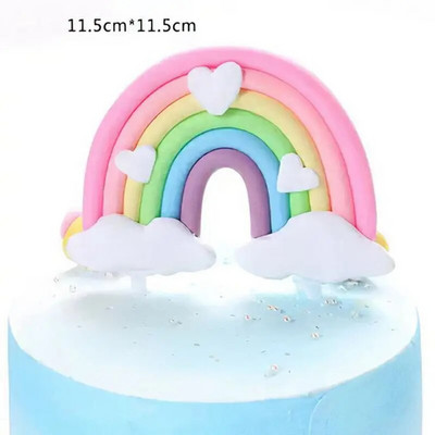 Smiley Cloud Rainbow Cake Topper Decor Sünnipäevatort Baby Shower Tüdruk Ristib Palju õnne sünnipäevaks koogipea pulmatort
