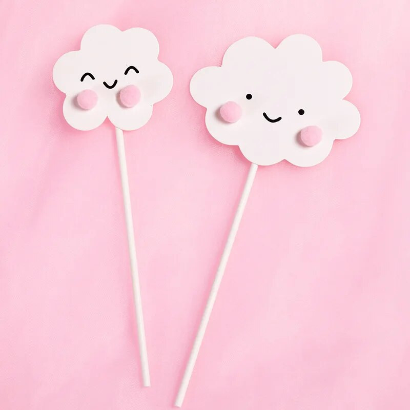 Smiley Cloud Rainbow Cake Topper Decor Sünnipäevatort Baby Shower Tüdruk Ristib Palju õnne sünnipäevaks koogipea pulmatort