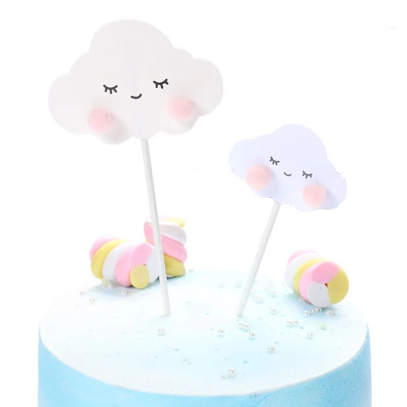Smiley Cloud Rainbow Cake Topper Decor Sünnipäevatort Baby Shower Tüdruk Ristib Palju õnne sünnipäevaks koogipea pulmatort