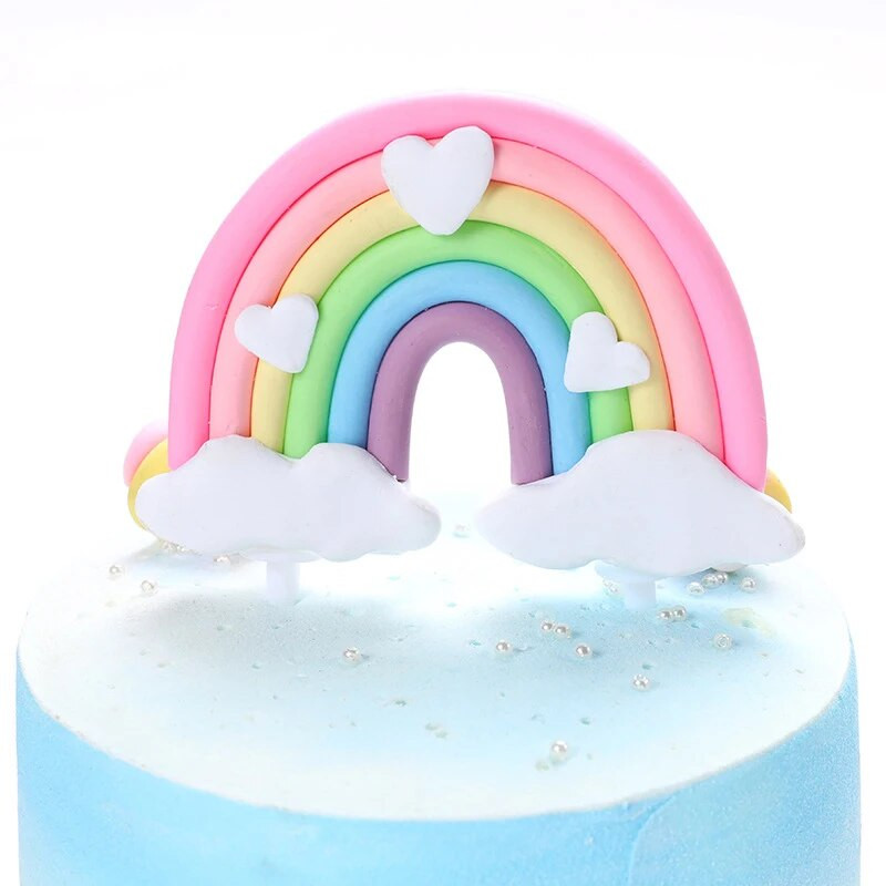 Smiley Cloud Rainbow Cake Topper Decor Sünnipäevatort Baby Shower Tüdruk Ristib Palju õnne sünnipäevaks koogipea pulmatort
