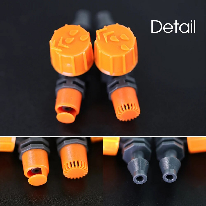 10 tk 180° 360° reguleeritav kastmisvihmut mikrotilguti niisutussüsteemi otsik 1/4`` Aia terrass kasvuhoone pihusti 0-80 l/h