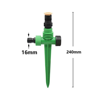 360°-os kerti locsoló forgó öntöző öntözőrendszer automatikus permetező fúvóka mezőgazdasági gyepüzemi üvegházhoz