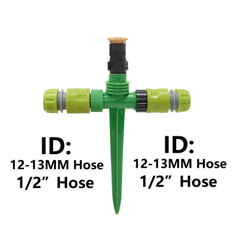 360°-os kerti locsoló forgó öntöző öntözőrendszer automatikus permetező fúvóka mezőgazdasági gyepüzemi üvegházhoz