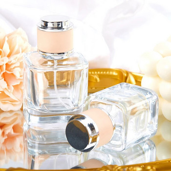 30/50ml Επαναγεμιζόμενο μπουκάλι Μικρής χωρητικότητας Καλλυντικό Σπρέι Μπουκάλι Ορθογώνιο Γυάλινο Άρωμα Refill Bottle Perfumes