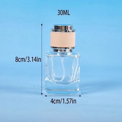 30/50 ml-es újratölthető palack kis kapacitású kozmetikai spray palack négyszögletes üveg parfüm utántöltő flakon parfümök