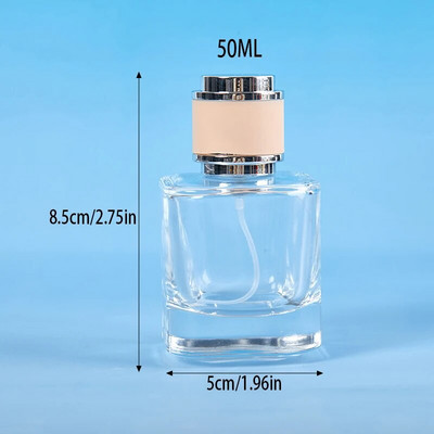 30/50 ml-es újratölthető palack kis kapacitású kozmetikai spray palack négyszögletes üveg parfüm utántöltő flakon parfümök