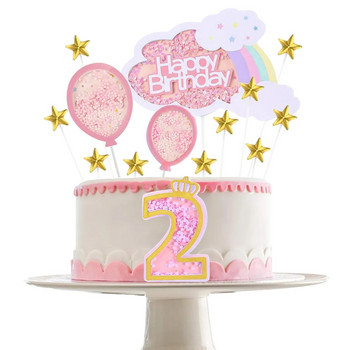 Честит 2ndBirthday Cake Topper 2ndBirthday Party Gold Cake Topper Decoration Supplies Smash Cake Decoration TwoYears Old Birthday