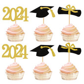 Νέα 2024 Graduation Party Cupcake Wrappers with Cake Topper Congratulation College Grad Party Decoration Supplies Class of 2023