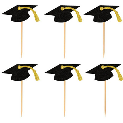 Νέα 2024 Graduation Party Cupcake Wrappers with Cake Topper Congratulation College Grad Party Decoration Supplies Class of 2023
