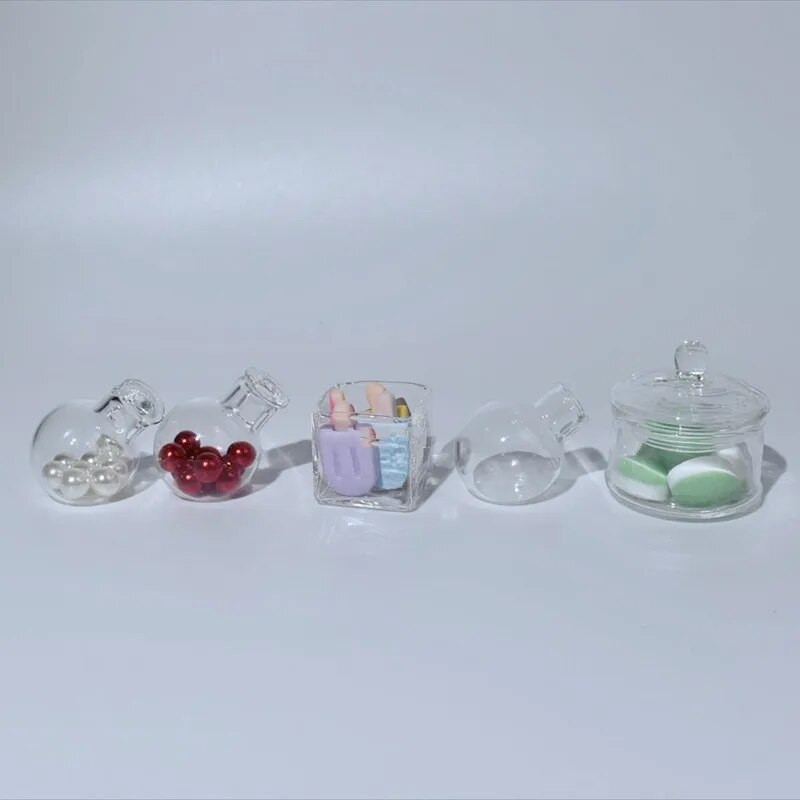 1x armas vanaaegne portselanist lillepott, klaasvaaspurgipudel 1:12 mõõtkavaga käsitööna valmistatud nukumaja miniatuursed nukumaja aksessuaarid