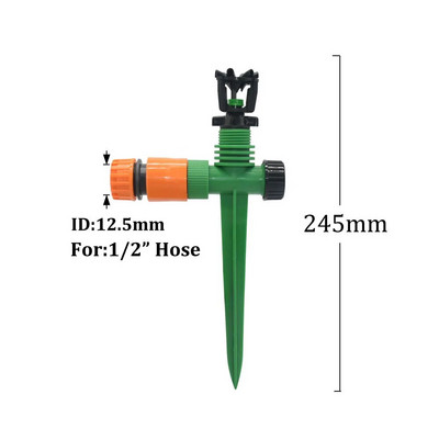 Besisukantis sodo vejos purkštuvas 1/2 colio vyriškas sriegio barstymo antgalis 360 laipsnių automatinis besisukantis laistymo laistymo purkštuvas