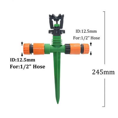Besisukantis sodo vejos purkštuvas 1/2 colio vyriškas sriegio barstymo antgalis 360 laipsnių automatinis besisukantis laistymo laistymo purkštuvas