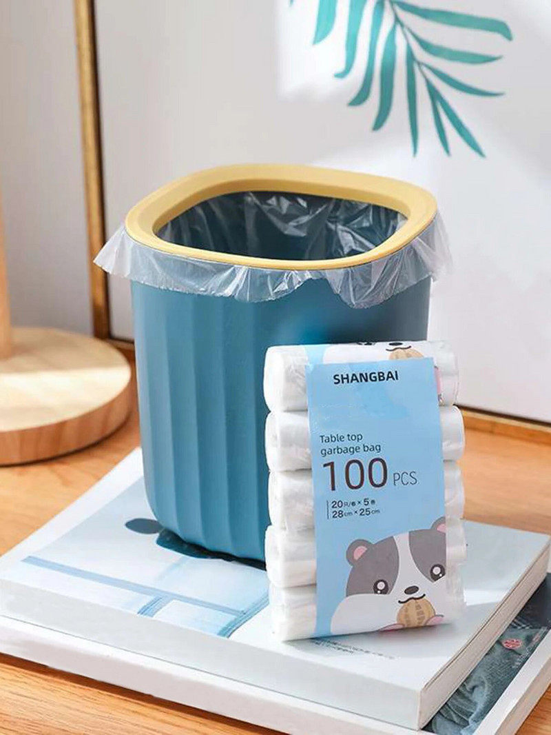 100 DB vastag asztali kis szemeteszsákok háztartási autós mini eldobható műanyag szemeteszsákok szemeteszsákok