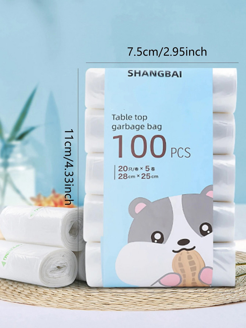 100 DB vastag asztali kis szemeteszsákok háztartási autós mini eldobható műanyag szemeteszsákok szemeteszsákok