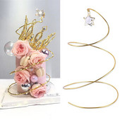 1 buc Tort decorat cu auriu, argintiu, cristal, stele, cercuri, copaci dorințe, ornamente pentru rochii, suport pentru tort, cadru, decorare