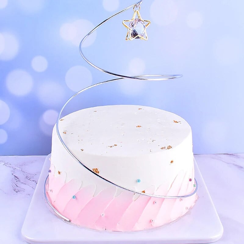 1 buc Tort decorat cu auriu, argintiu, cristal, stele, cercuri, copaci dorințe, ornamente pentru rochii, suport pentru tort, cadru, decorare