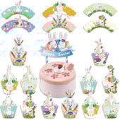 1 komplekt Lihavõttejänese koogipaberid Multifilmi jänkukoogi ümbrised Sünnipäeva Baby Shower Magustoidukoogid Kaunistused Küpsetustarbed