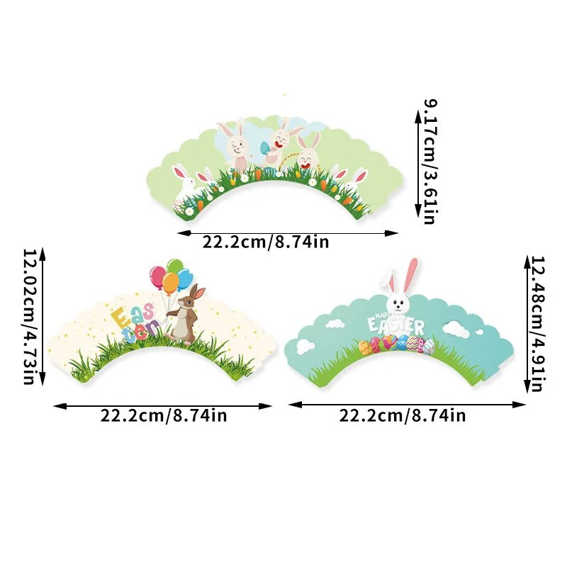 1 komplekt Lihavõttejänese koogipaberid Multifilmi jänkukoogi ümbrised Sünnipäeva Baby Shower Magustoidukoogid Kaunistused Küpsetustarbed