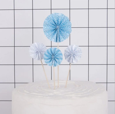 4 tk/partii Mini ventilaatoriga koogipea, paberlipikud, laste sünnipäevapidu, koogitükid, koogitükid, pulmakaunistused.