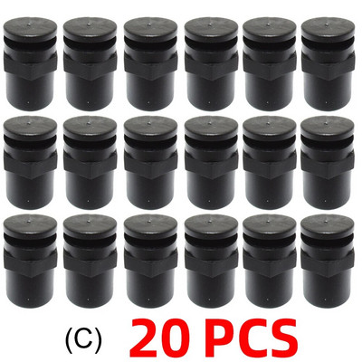 20 tk 180-kraadised murdumisotsikuga vihmutid 1/4" või 4/7 mm kruvidega okaastega pistikutega Aia kastmise murdumispihusti