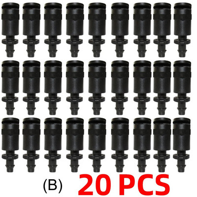 20 tk 180-kraadised murdumisotsikuga vihmutid 1/4" või 4/7 mm kruvidega okaastega pistikutega Aia kastmise murdumispihusti
