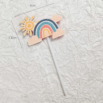 Torditops liblikas vikerkaar päike Palju õnne sünnipäevaks Pulmad Printsess Lastepidu Tassikoogitopsid Baby Shower Küpsetamine Magustoidukaunistus