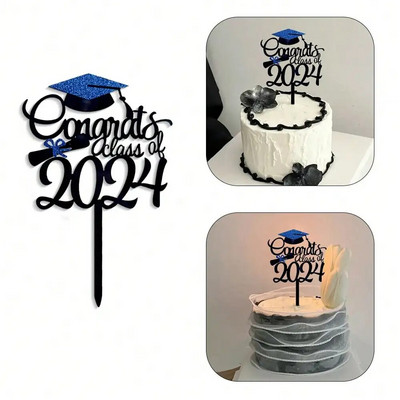 New 11Styles Graduation 2024 Party Cake Toppers Akrilne čestitke Diplomski za studente Dekoracija torte za maturalnu zabavu