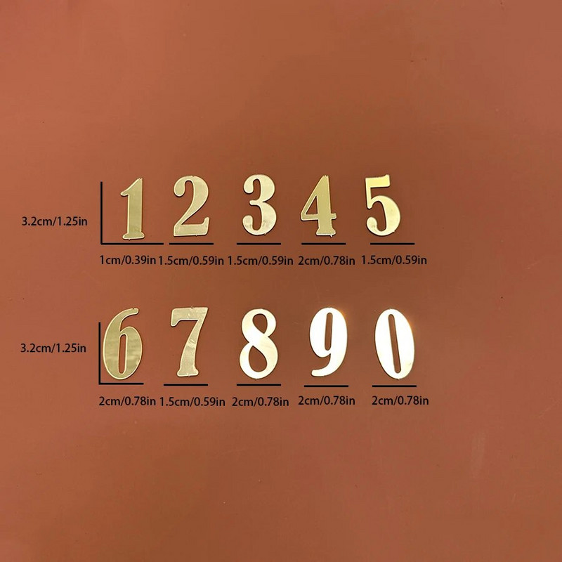 10 tk/komplekt Akrüülist numbrid 0-9 Kuldsed koogikatted palju õnne sünnipäevaks pulmade kaunistamiseks