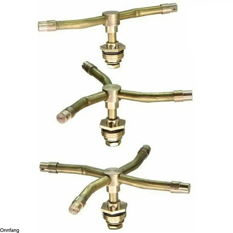 2/3/4 käega automaatne pöörlev pihusti 360 kraadi pöörlev messingist muru niisutusvihmutipead aiatarvikud kastmisotsik