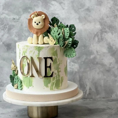 Auksinė akrilo raidė ONE torto puošmena Vienas torto įdėklas Papuošimo torto viršelis Pirmojo gimtadienio vienerių metų vakarėlio dekoravimo reikmenys