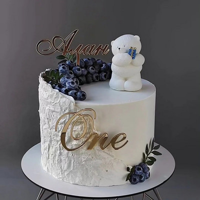 Auksinė akrilo raidė ONE torto puošmena Vienas torto įdėklas Papuošimo torto viršelis Pirmojo gimtadienio vienerių metų vakarėlio dekoravimo reikmenys