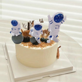 Űrhajós Boldog születésnapot tortadísz Universe Stars Rocket Moon torta űrhajós fiú gyermekparti kellékekhez