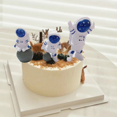 Űrhajós Boldog születésnapot tortadísz Universe Stars Rocket Moon torta űrhajós fiú gyermekparti kellékekhez