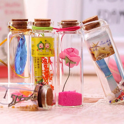 12 buc. Mini borcane de sticlă, dop de plută, sticle de dorințe, flacoane, recipiente de bricolaj, pentru decorarea casei de vacanță, nuntă