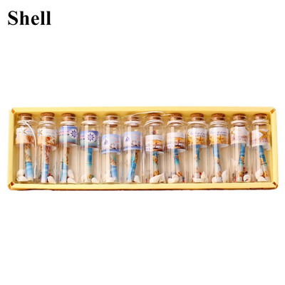 12 db kagylókulcs virág mini üvegedények parafa dugós kívánságüvegek fiolák barkács tartályok ünnepi esküvői otthoni dekorációhoz