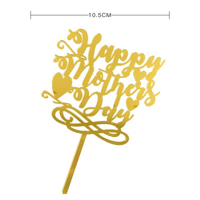 Naujas su Motinos diena Gimtadienio tortas Auksinis Aukštos kokybės akrilinis MOM Vakarėlio tortų užpilas Motinos dienos dovanos Deserto papuošimas