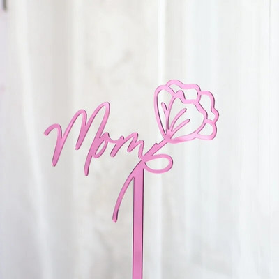 Naujas su Motinos diena Gimtadienio tortas Auksinis Aukštos kokybės akrilinis MOM Vakarėlio tortų užpilas Motinos dienos dovanos Deserto papuošimas