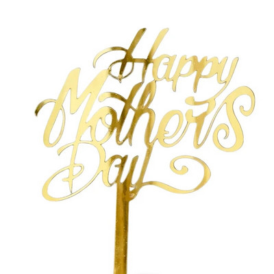 Naujas su Motinos diena Gimtadienio tortas Auksinis Aukštos kokybės akrilinis MOM Vakarėlio tortų užpilas Motinos dienos dovanos Deserto papuošimas