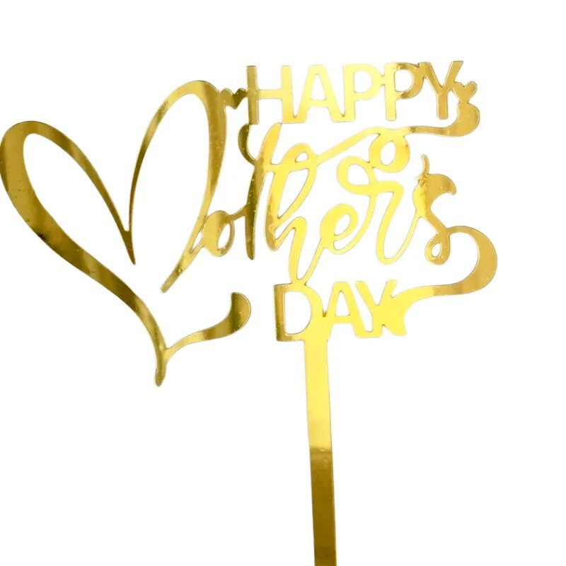 Naujas su Motinos diena Gimtadienio tortas Auksinis Aukštos kokybės akrilinis MOM Vakarėlio tortų užpilas Motinos dienos dovanos Deserto papuošimas