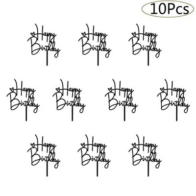 10 vnt. širdelių vestuvinio vakarėlio torto apmušalas rožinis auksinis meilė akrilas su gimtadieniu tortų tvarsčiai, skirti vestuvių dovanoms desertui papuošti