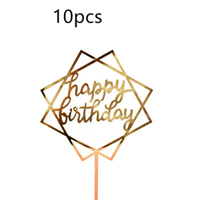 10 vnt. širdelių vestuvinio vakarėlio torto apmušalas rožinis auksinis meilė akrilas su gimtadieniu tortų tvarsčiai, skirti vestuvių dovanoms desertui papuošti