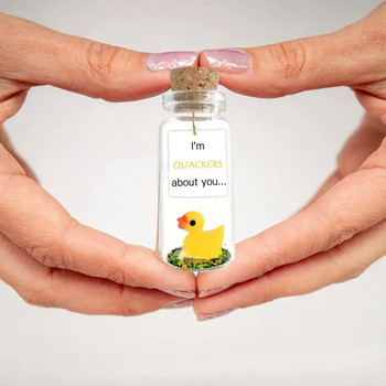 Стъклена патица Wishing Bottle Fashion Аз съм квакер за теб... Duck Decorative Wishing Bottle Mini Wishing Glass Bottle Room