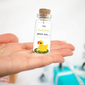Μόδα Glass Duck Wishing Bottle I\'m QUAKERS about You... Duck Decorative Wishing Bottle Mini Wishing Glass Bottle Room