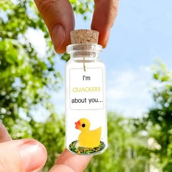 Μόδα Glass Duck Wishing Bottle I\'m QUAKERS about You... Duck Decorative Wishing Bottle Mini Wishing Glass Bottle Room