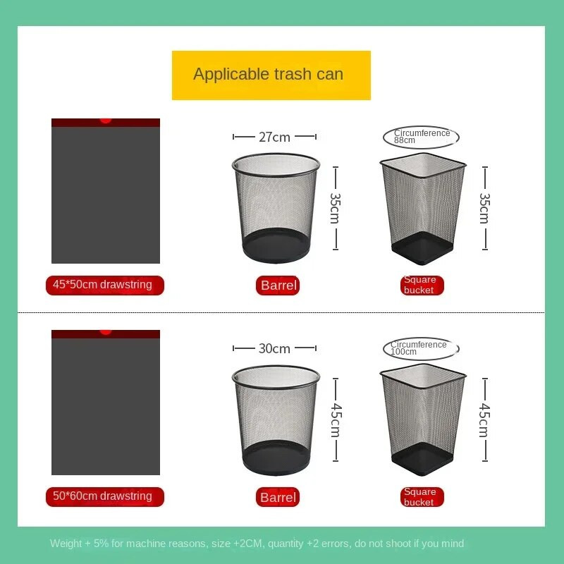 Köiega tõmbav prügikott majapidamispaksendus pluss suurus 50*60 köögiautomaatselt sulguv kaasaskantav kilekott